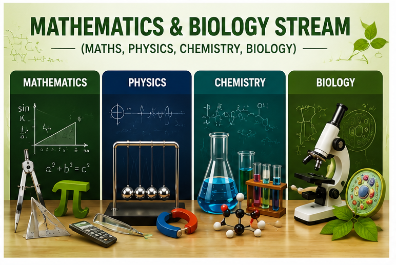Science stream — Maths Physics Chemistry Biology